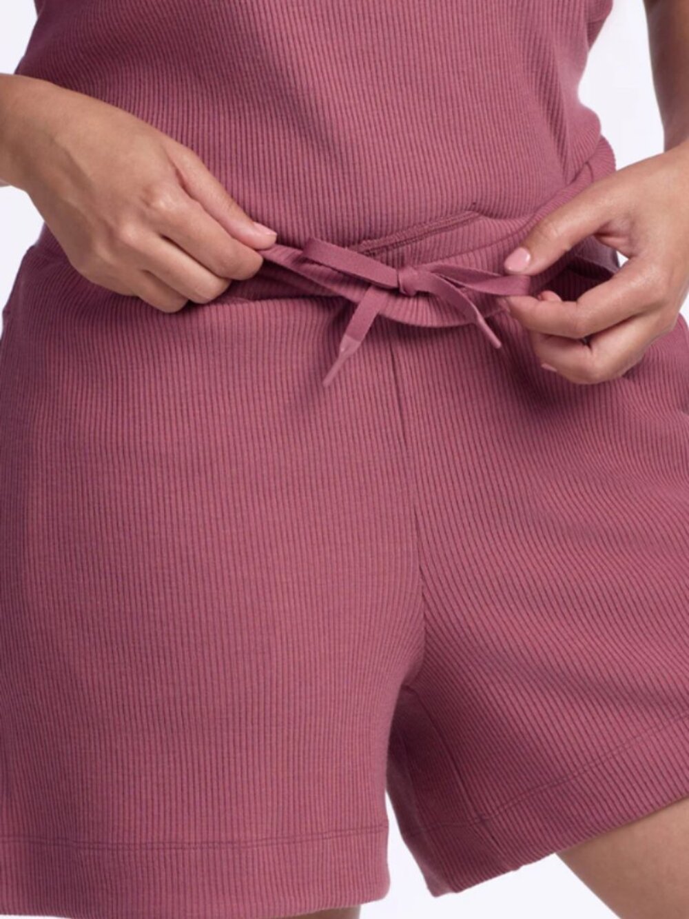 Woolx Maisey Ribbed Shorts "Powdered Rose" Size M - Picture 3 of 7